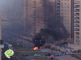 רכב עולה באש בשד׳ בני ברית