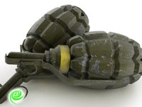 רימון גז לתוך מאפייה