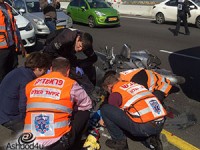 תאונה בין רכב נמסחרי ואופנוע