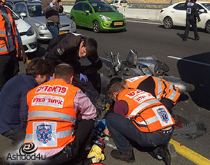 תאונה בין רכב נמסחרי ואופנוע