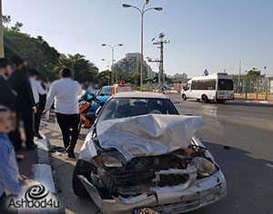 תאונת דרכים – פצוע קל בתאונה בין 2 רכבים פרטיים