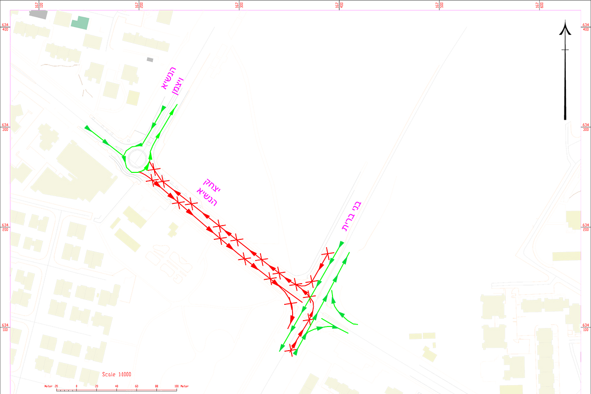 עבודות כביש על רח' יצחק הנשיא