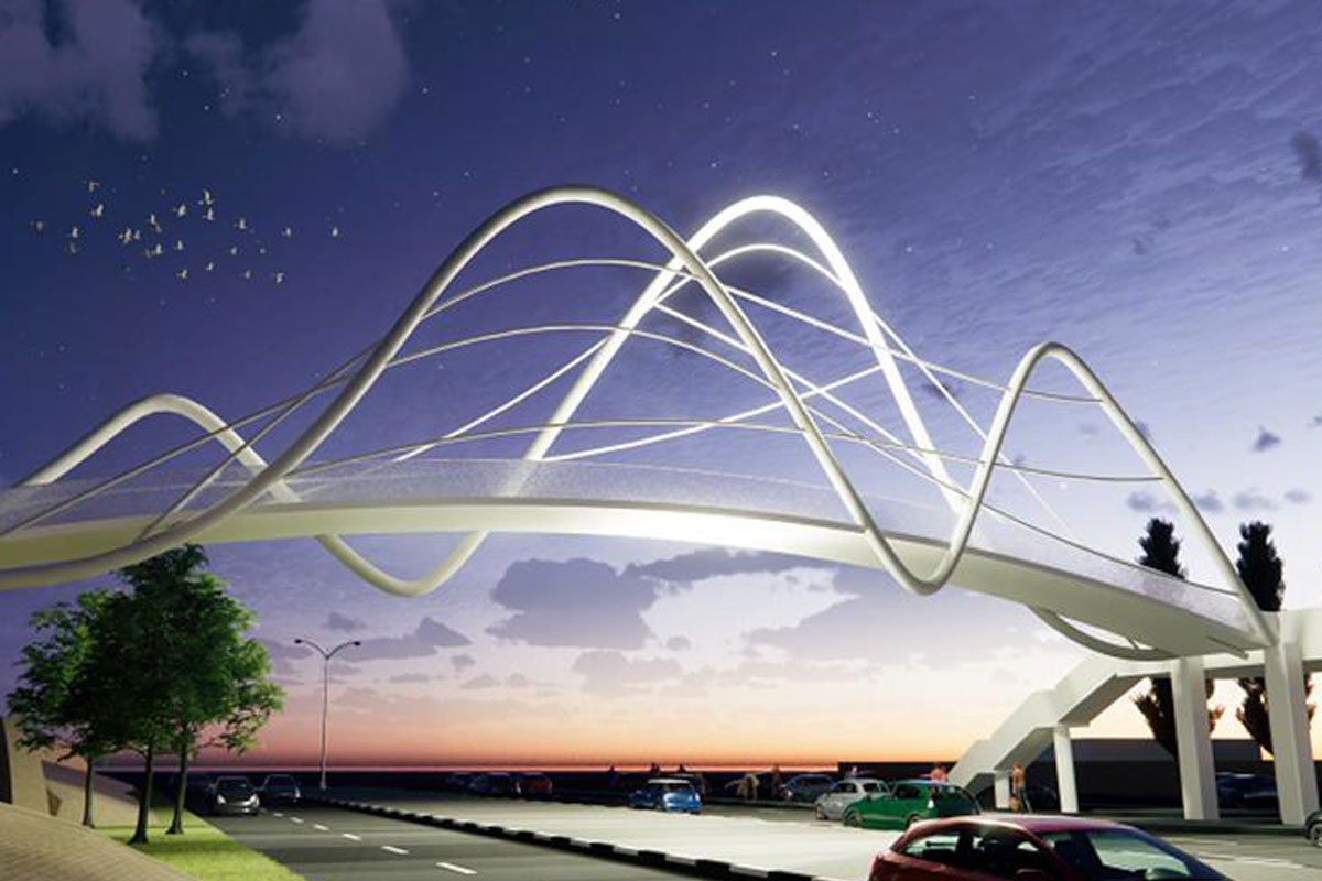 כך זה ייראה: גשר "הקשתות" להולכי רגל באשדוד