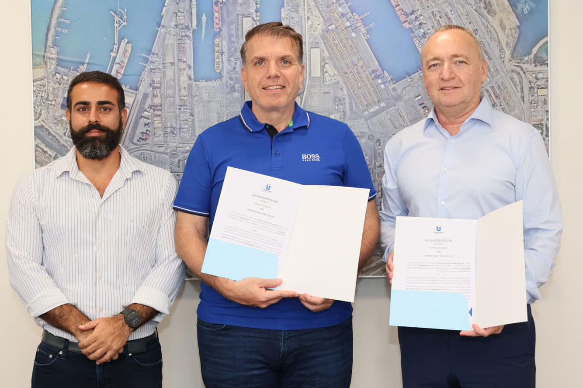 קרן ההשקעות Chartered Group וחברת נמל אשדוד חתמו על מזכר הבנות לשיתוף פעולה