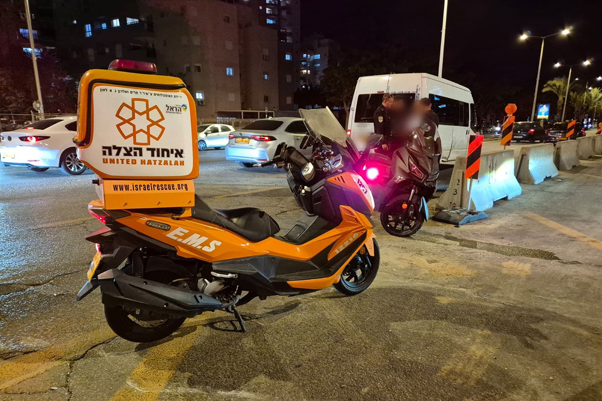 רוכב אופנוע בן 32 נפצע בינוני בתאונה בצומת הרצל–יוסי בנאי