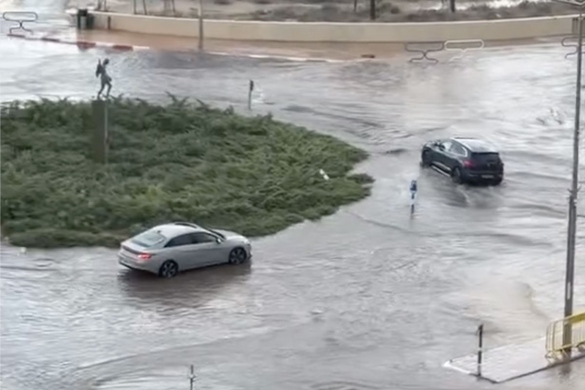 סכנת הצפה בשד׳ משה דיין