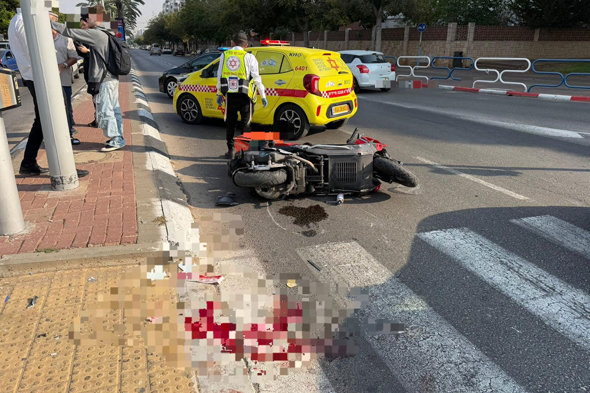 רוכב אופנוע נפצע בינוני בתאונת דרכים