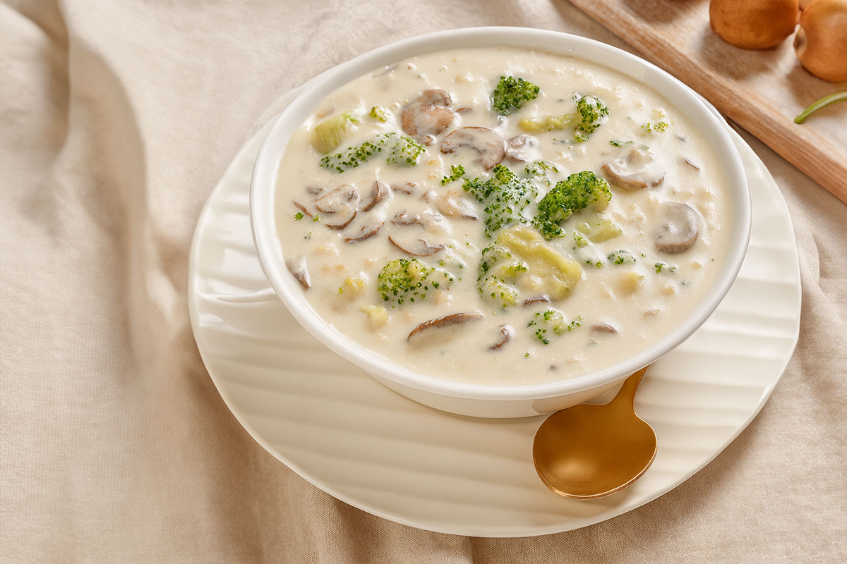 מרק ברוקולי שמנת ופטריות