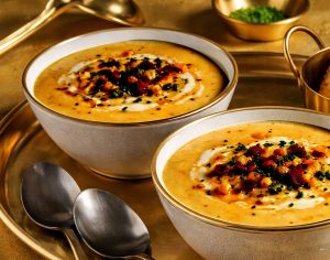 מרק כתום משגע עם דלעת, בטטה, גזר וערמונים