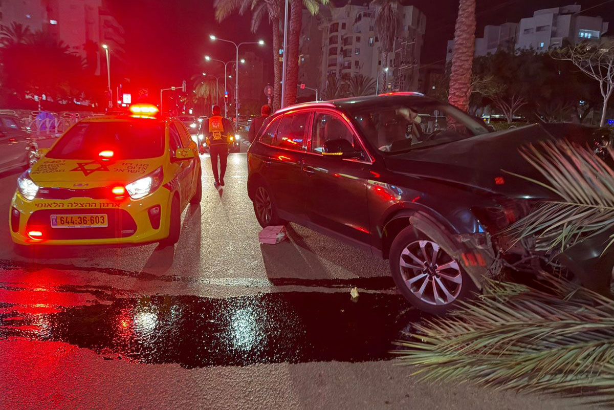 איבדה שליטה על רכבה, עלתה על אי התנועה ופגעה בעץ