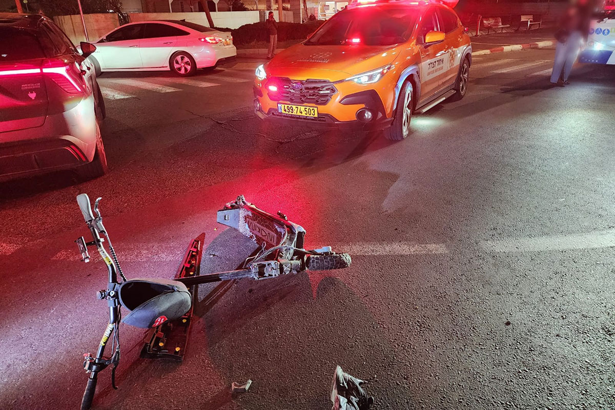 רוכב קורקינט חשמלי נפצע בינוני בתאונה