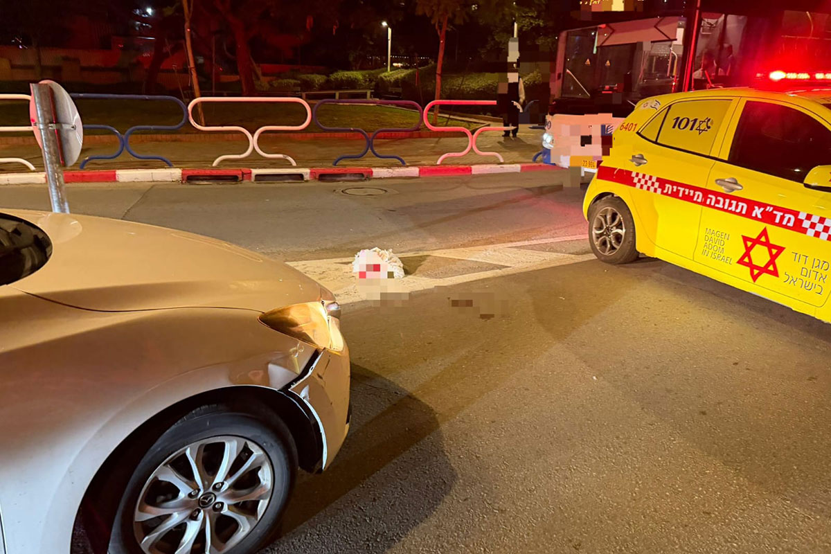 הולך רגל נפצע בינוני מפגיעת רכב