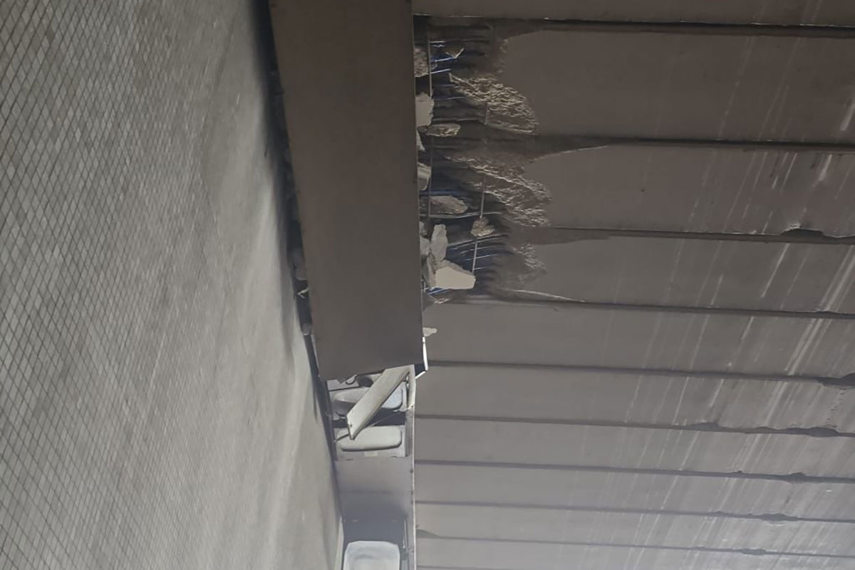 מנהרת הסיטי נסגרה חלקית לתנועה בעקבות פגיעה בתקרה