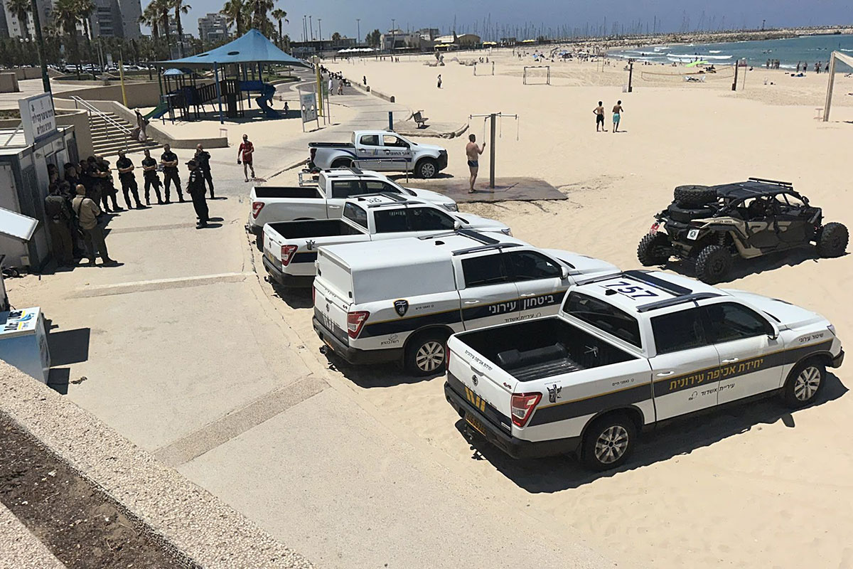 כוחות הביטחון מתגברים פעילות בחופי אשדוד לקראת סוף השבוע